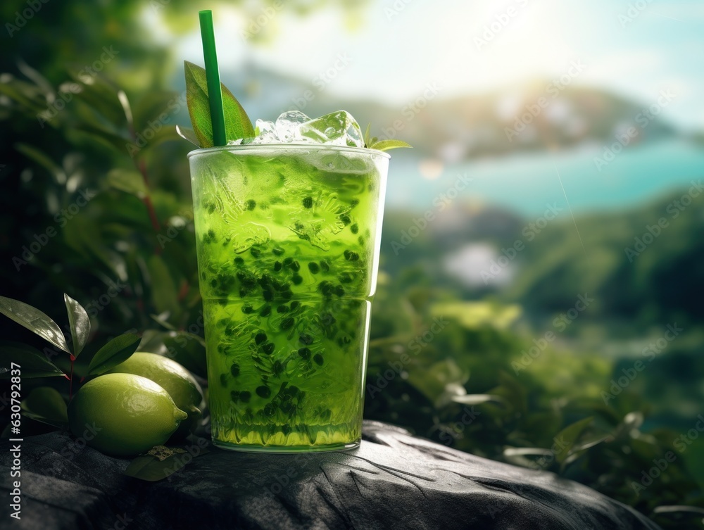 Green tea natural background