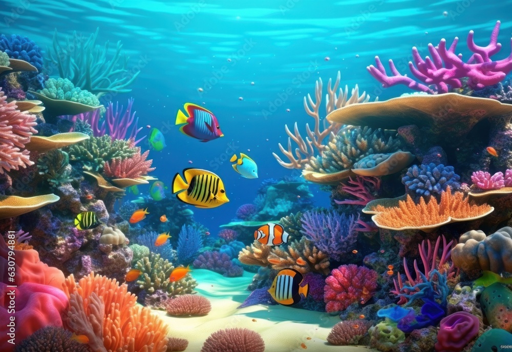 Natural coral reef vivid background