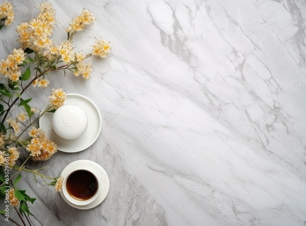 Breakfast with coffee and croissant