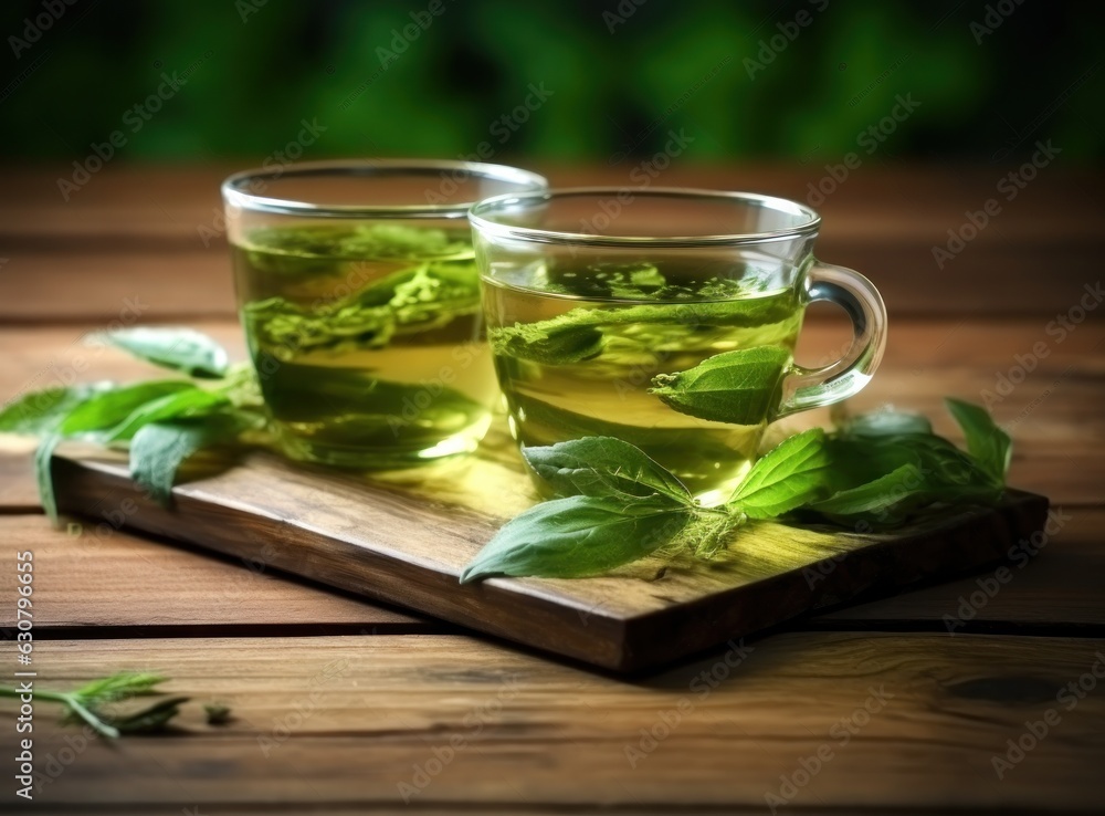 Green tea natural background