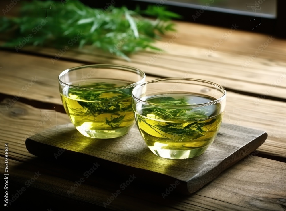 Green tea natural background