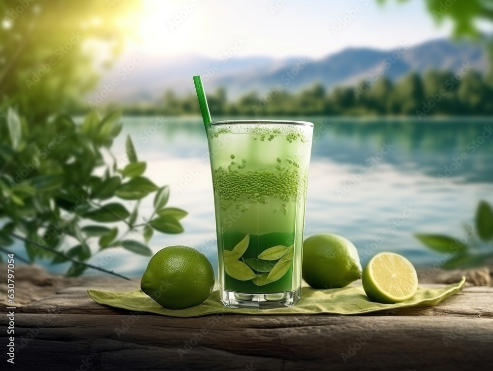 Green tea natural background