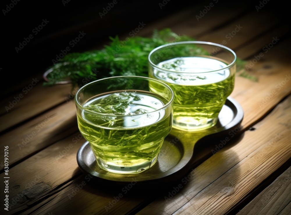 Green tea natural background