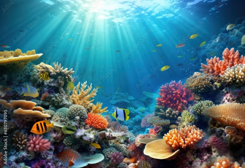 Natural coral reef vivid background