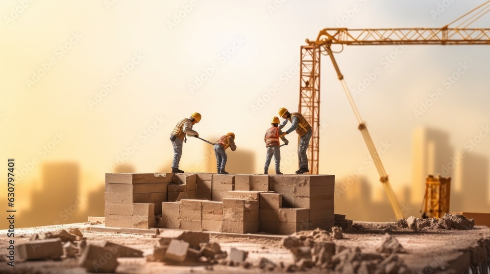 Engineers Constructing Industrial Background