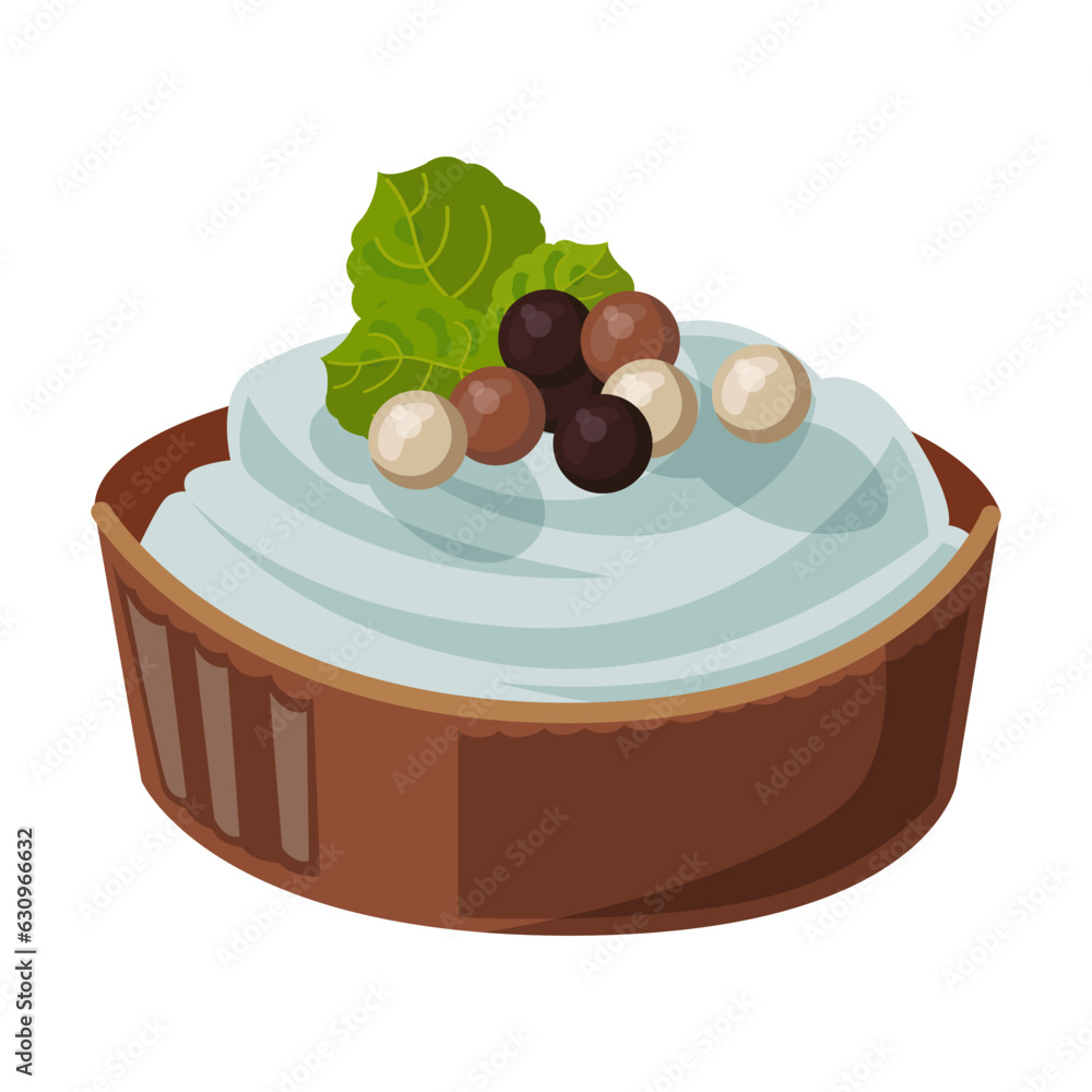 Sweet with mint flavor vector illustration. Cartoon drawing of cartoon candy with cream and mint iso