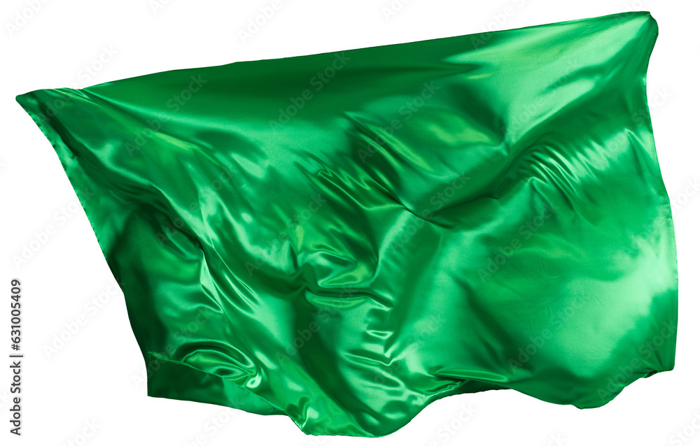 Green cloth flutters