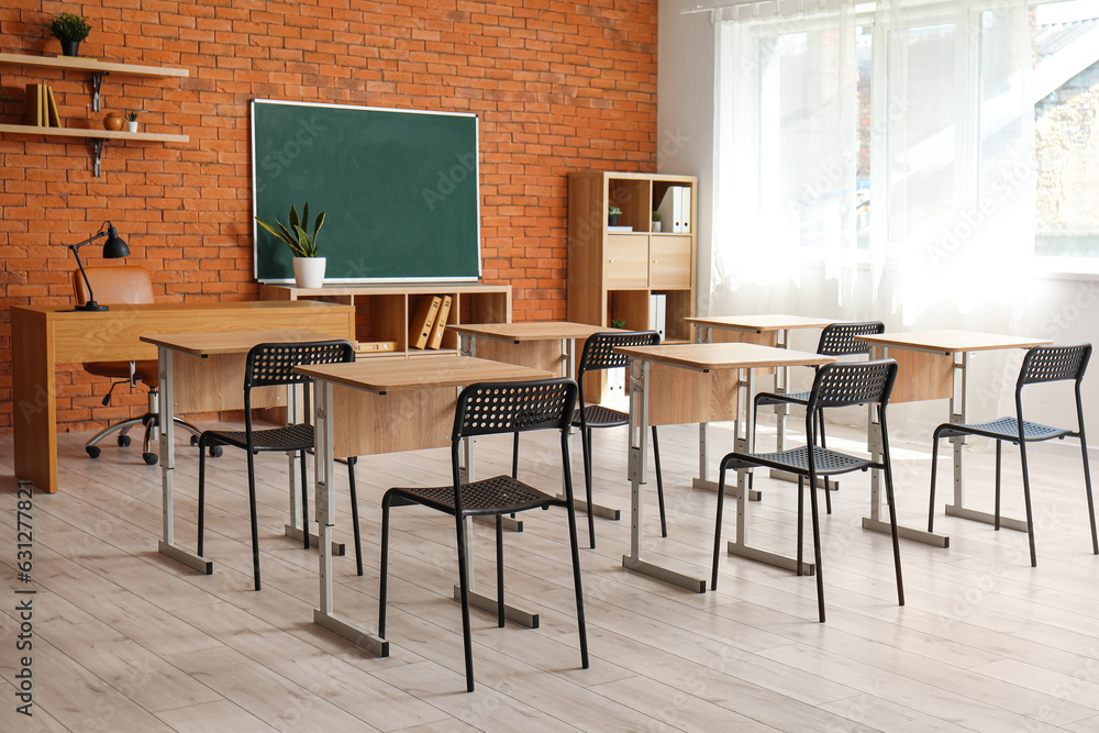 Interior of stylish empty classroom