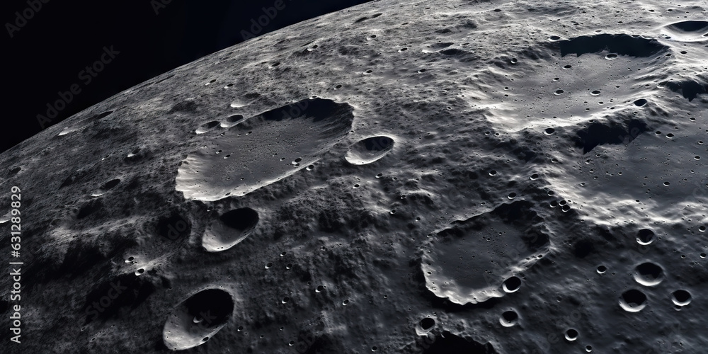 Moon surface with craters and space background. Universe beauty. Generatie AI