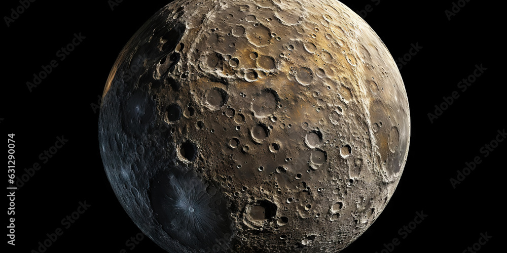 Moon surface with craters and space background. Universe beauty. Generatie AI