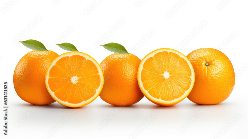 Fresh orange fruit on white background