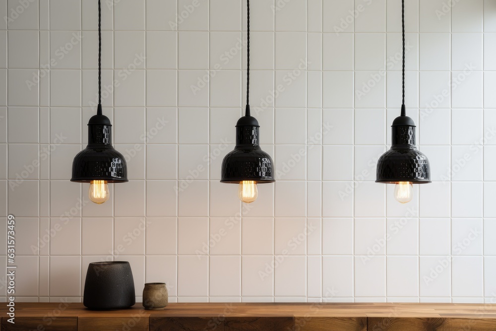 Hanging lamp on the wall interior design of the house.