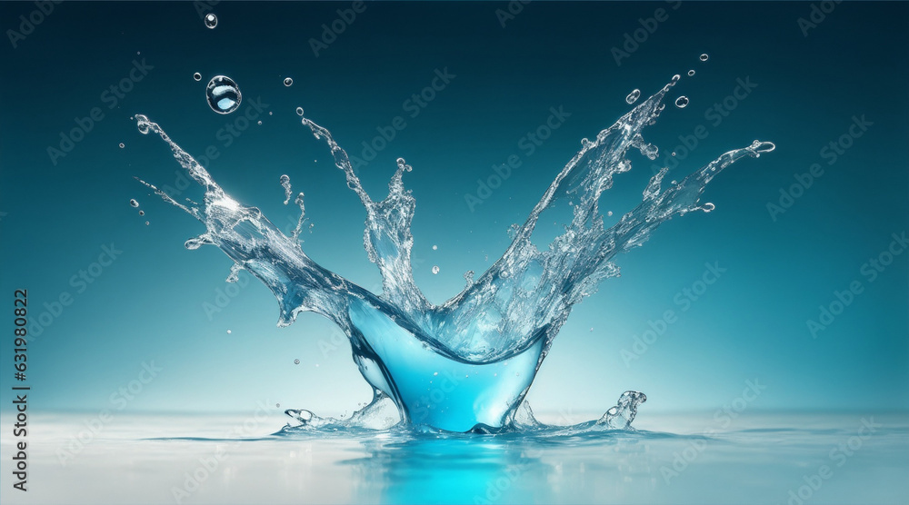 Splash of water on light background by generative ai