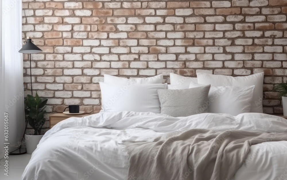 White bed sheets and pillows and white  wall