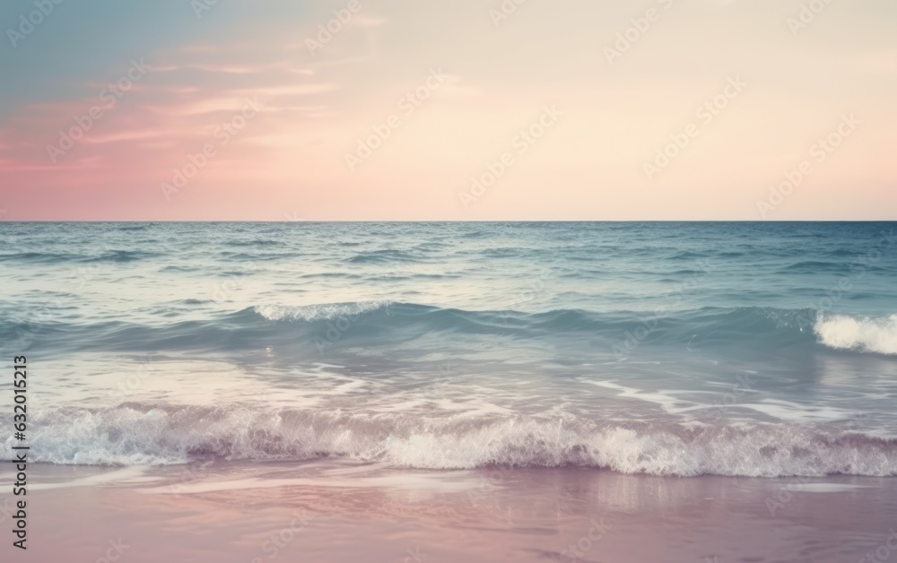 sea landscape unfocused horizon, pastel pink tint