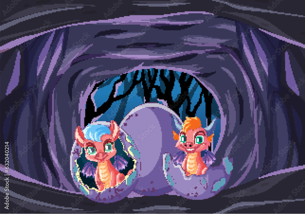 Hatching Baby Dragon in Cave