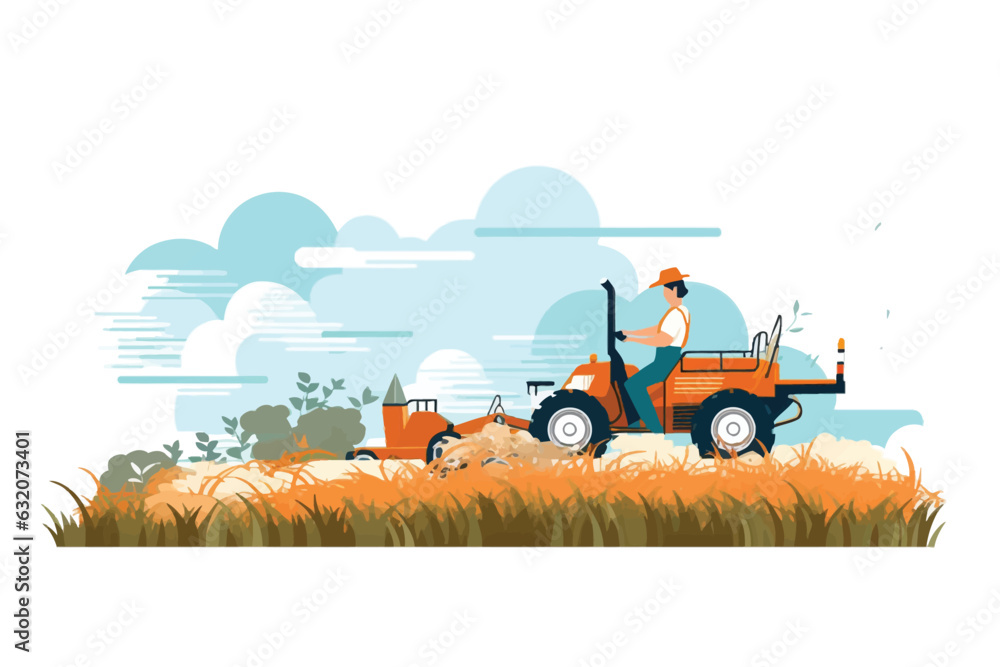 harvesting crops vector flat minimalistic isolated illustration