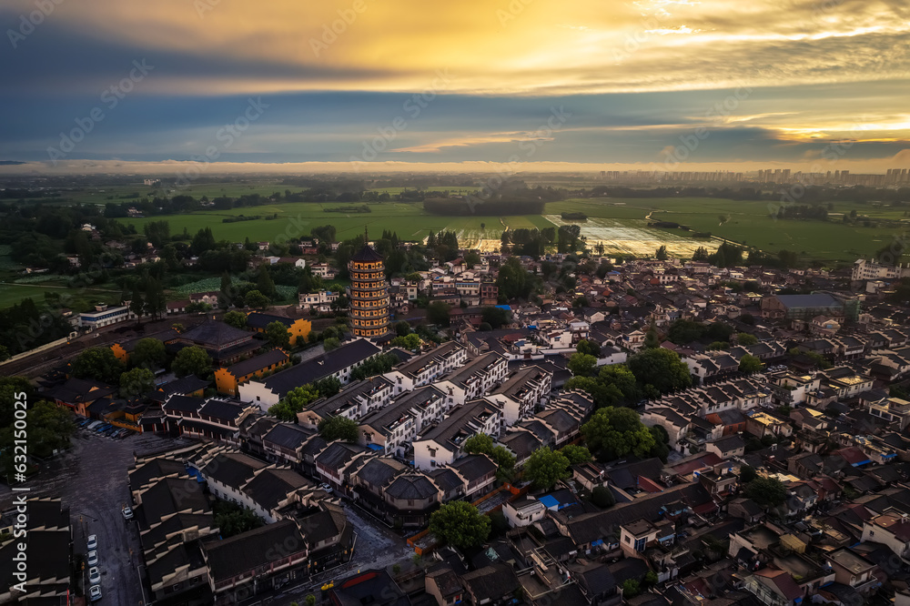 In the ancient village panorama, Sanhe, Hefei, Anhuis aerospace