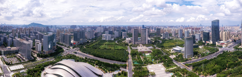 Aerospace Lianyungang City Coastline landscape panoramic view