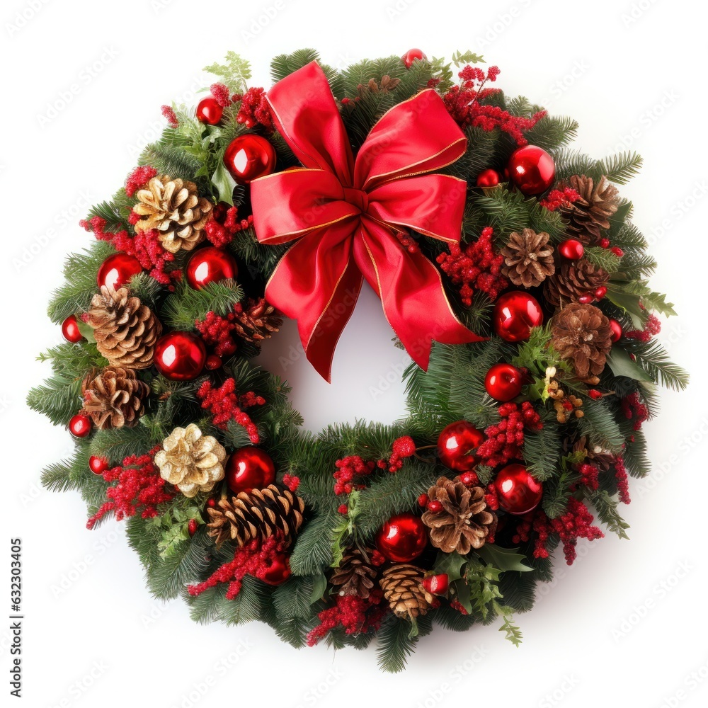 Christmas wreath isolated