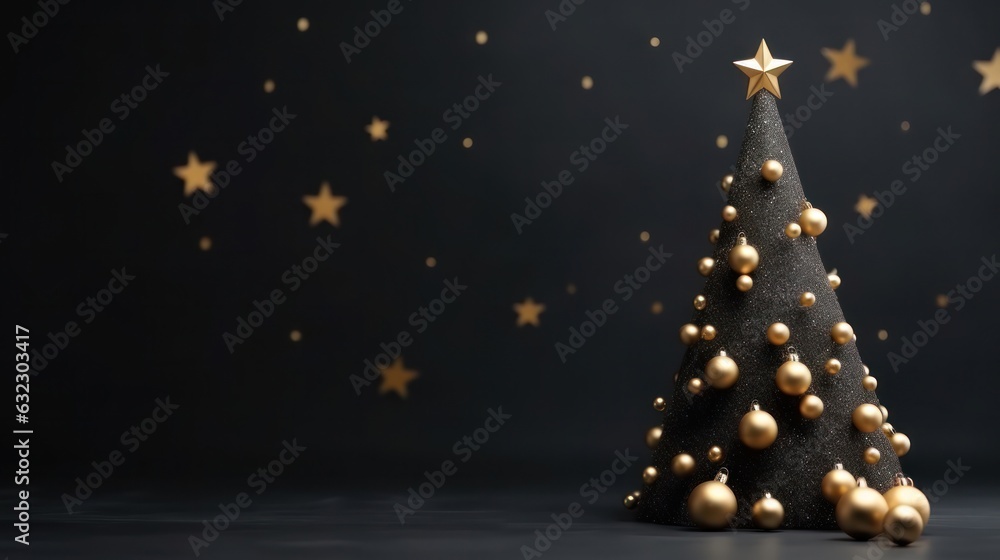 Minimalist background with Christmas tree