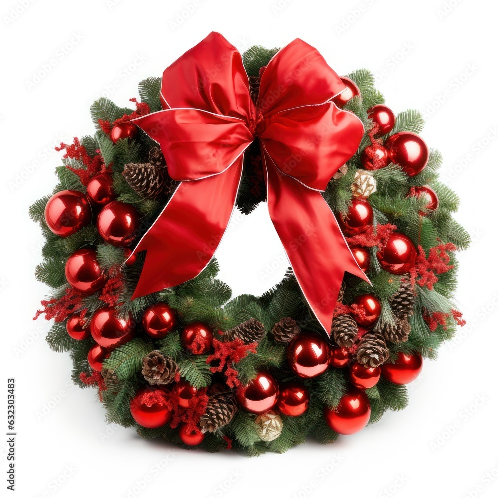 Christmas wreath isolated