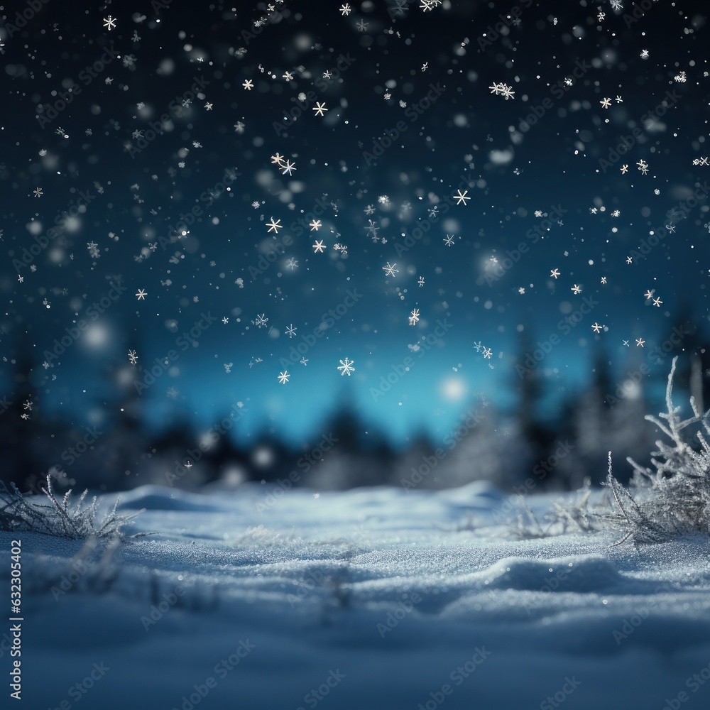 Blue Christmas background with snowflakes