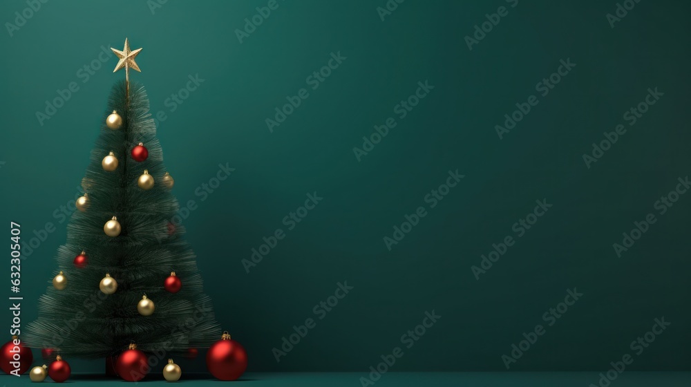 Minimalist background with Christmas tree