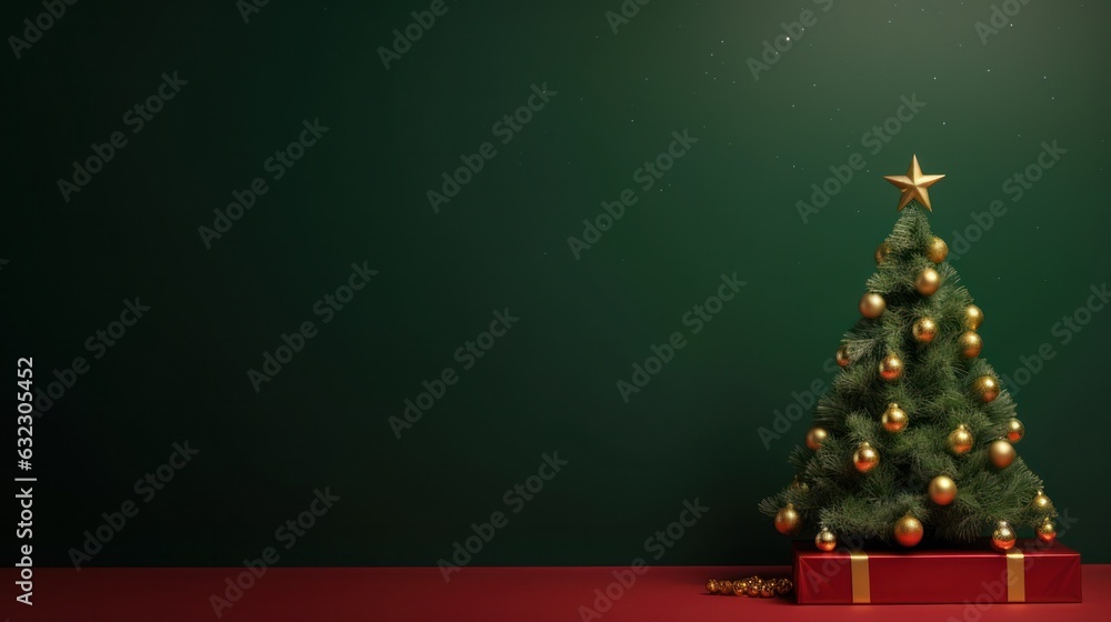 Minimalist background with Christmas tree