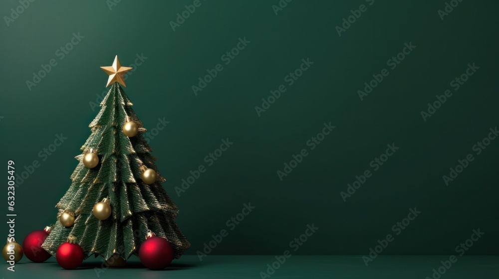 Minimalist background with Christmas tree