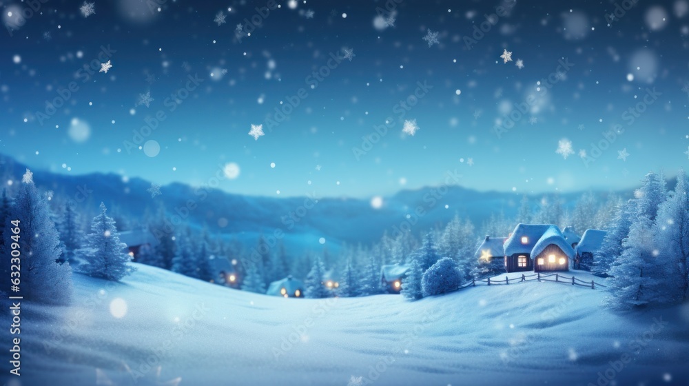 Blue Christmas background with snowflakes