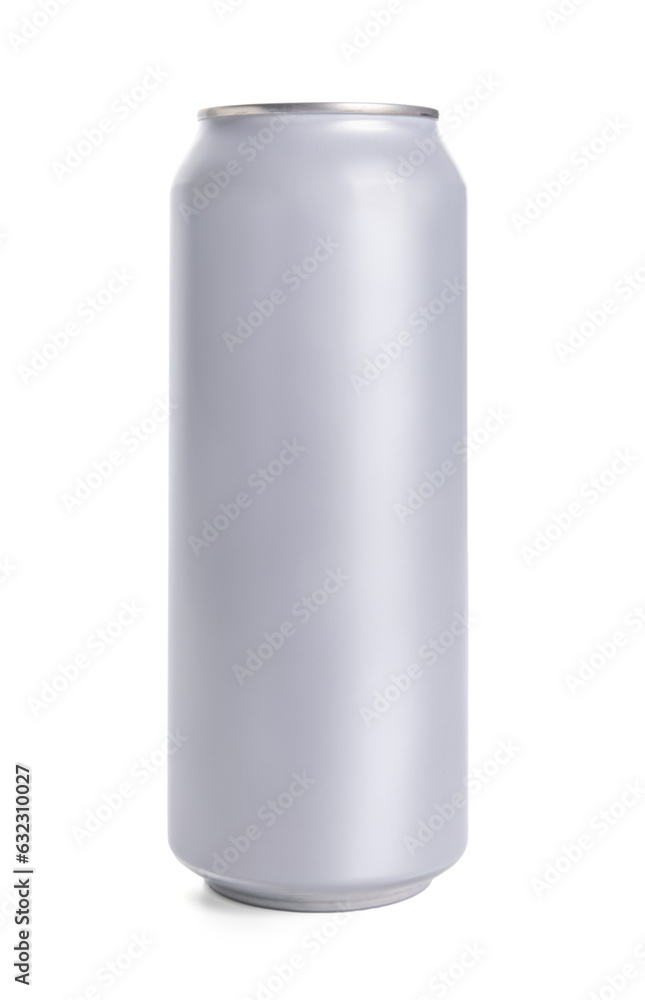 Can of fresh soda on white background