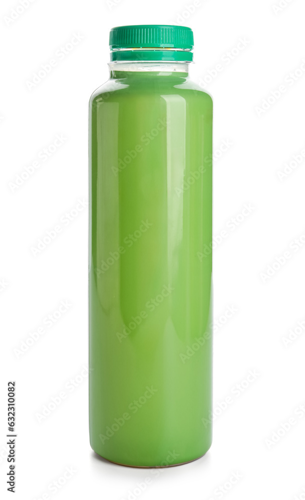 Bottle of fresh soda on white background