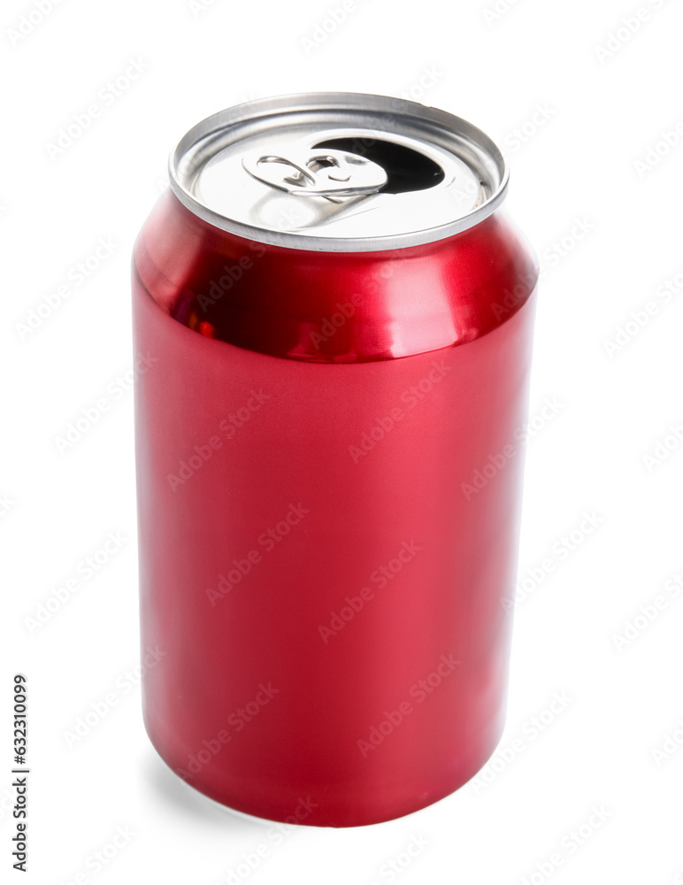 Can of fresh soda isolated on white background