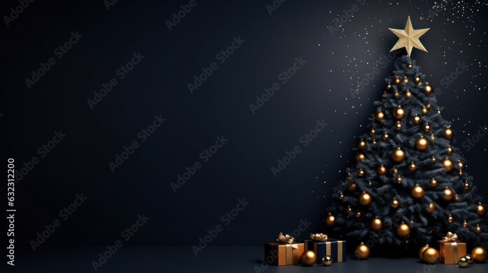 Minimalist background with Christmas tree