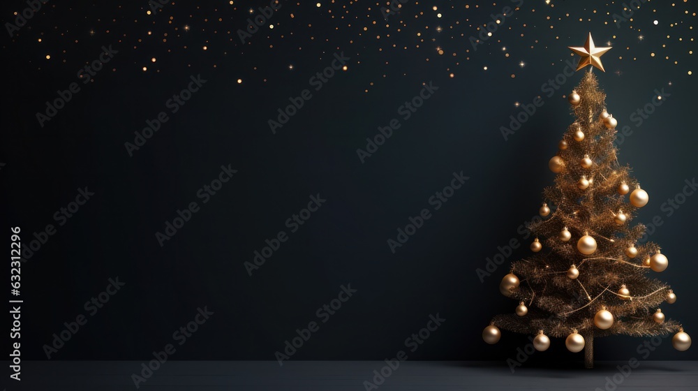 Minimalist background with Christmas tree