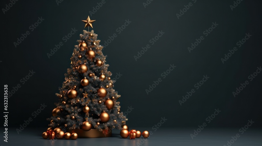 Minimalist background with Christmas tree