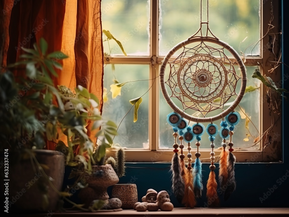 Dream catcher near window