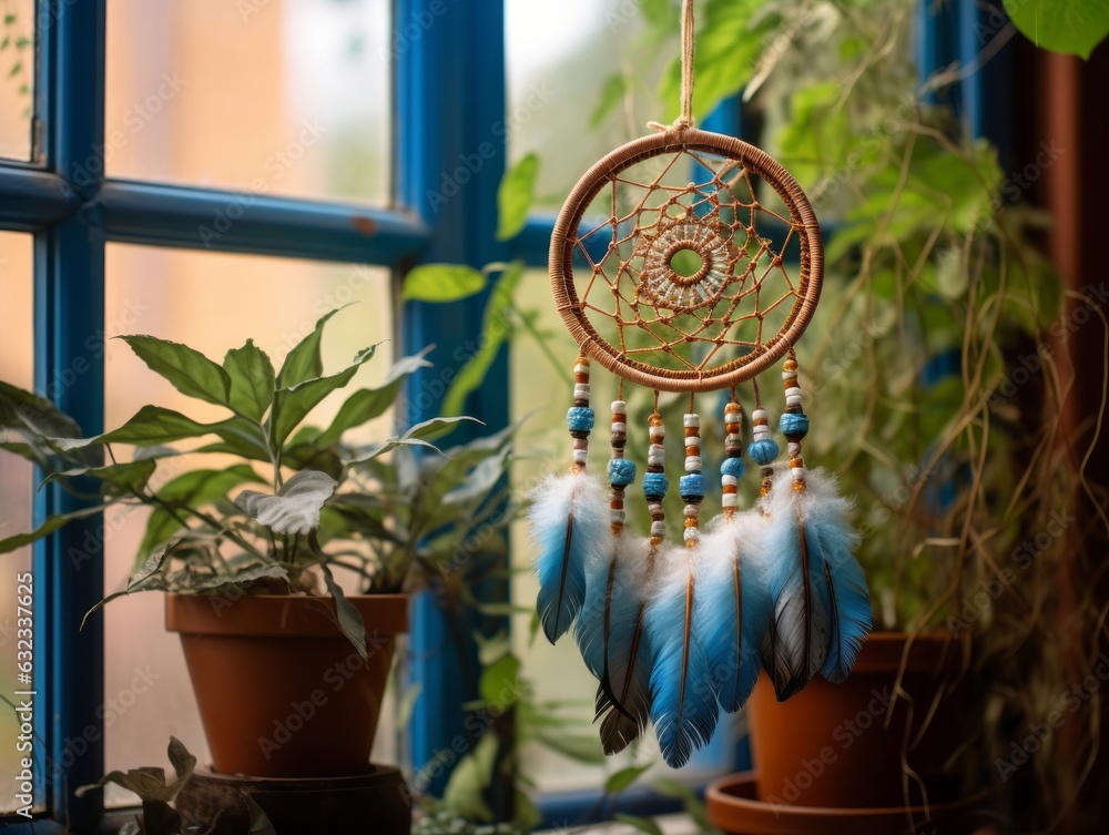 Dream catcher near window