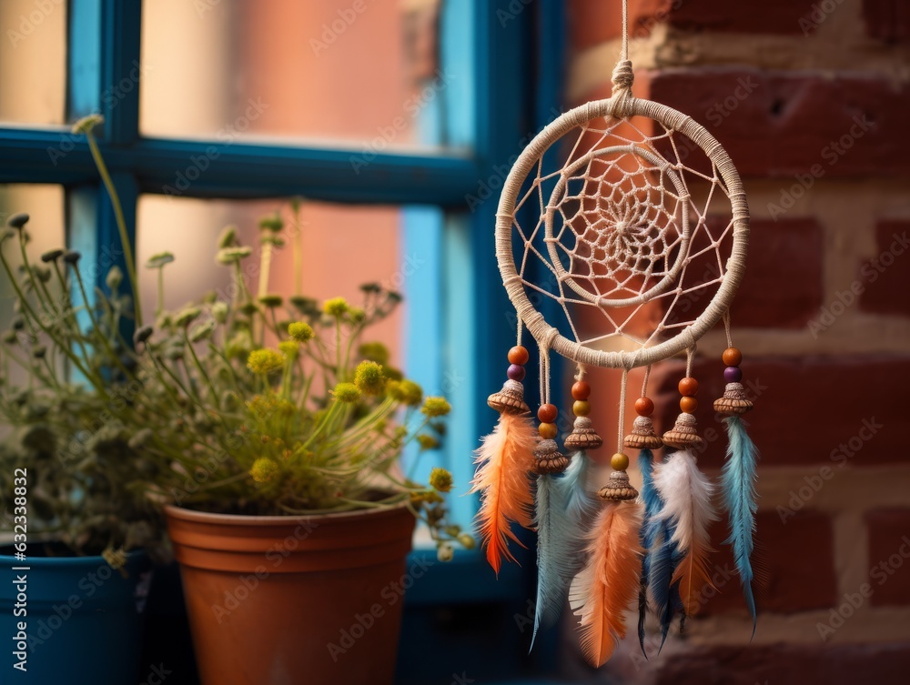 Dream catcher near window