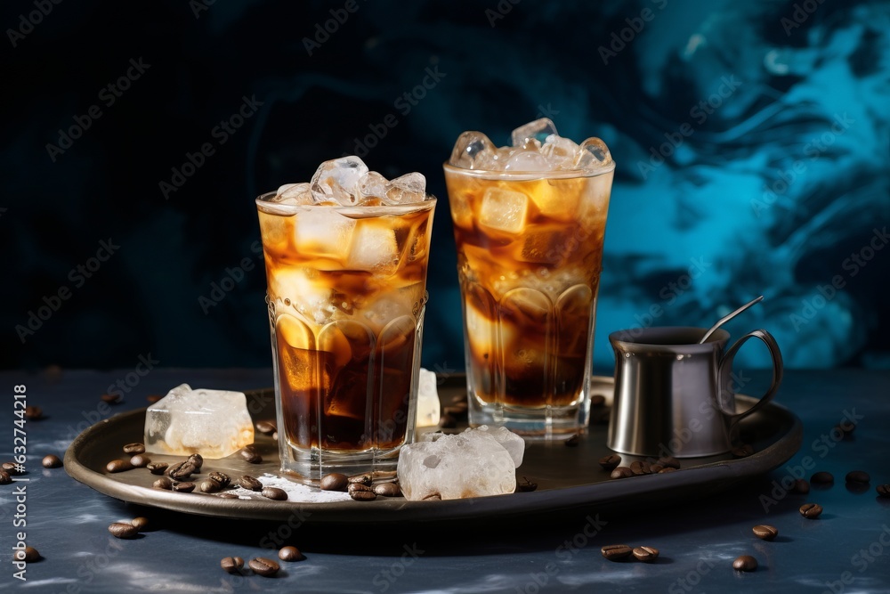 Espresso ice coffee in glass