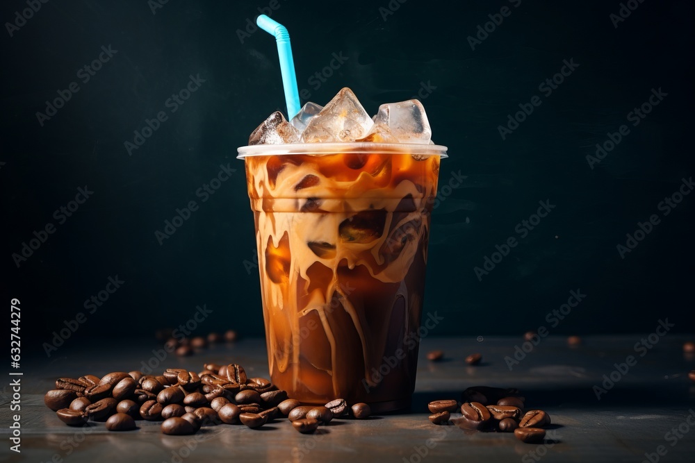 Espresso ice coffee in glass