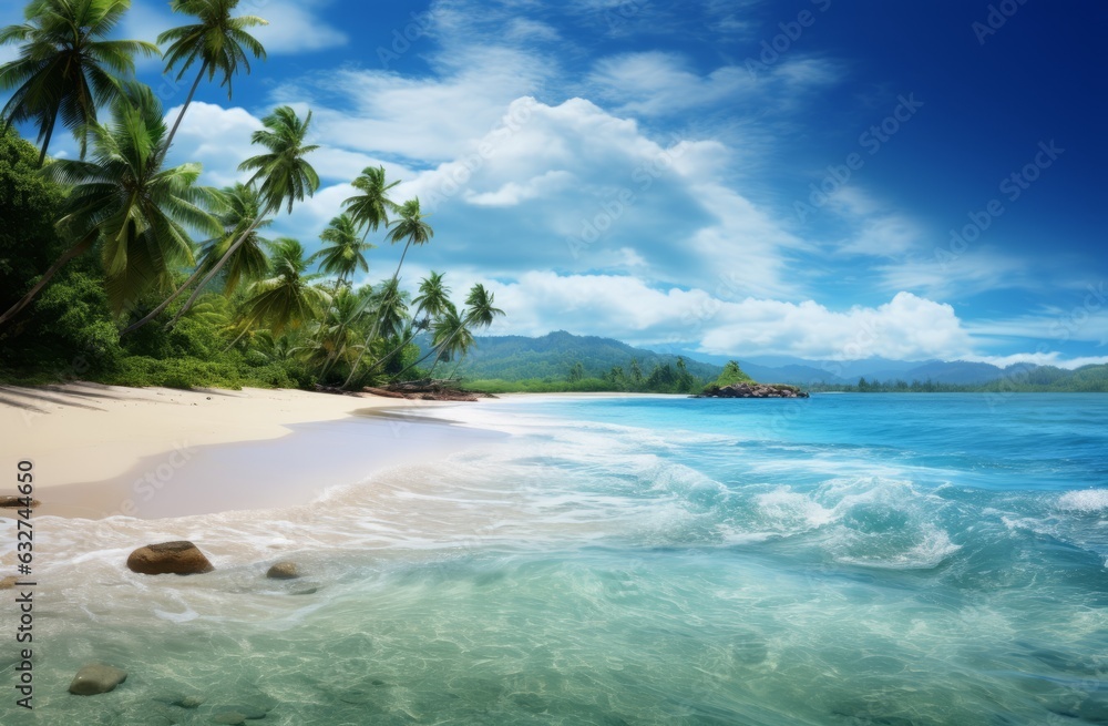 Tropical island beach wallpaper