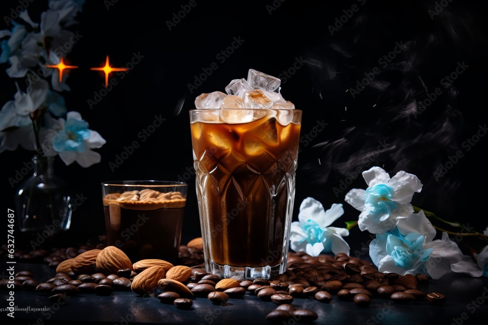 Espresso ice coffee in glass