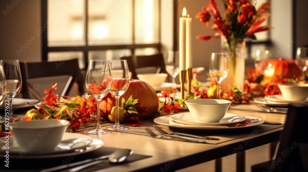 Thanksgiving dinner table background