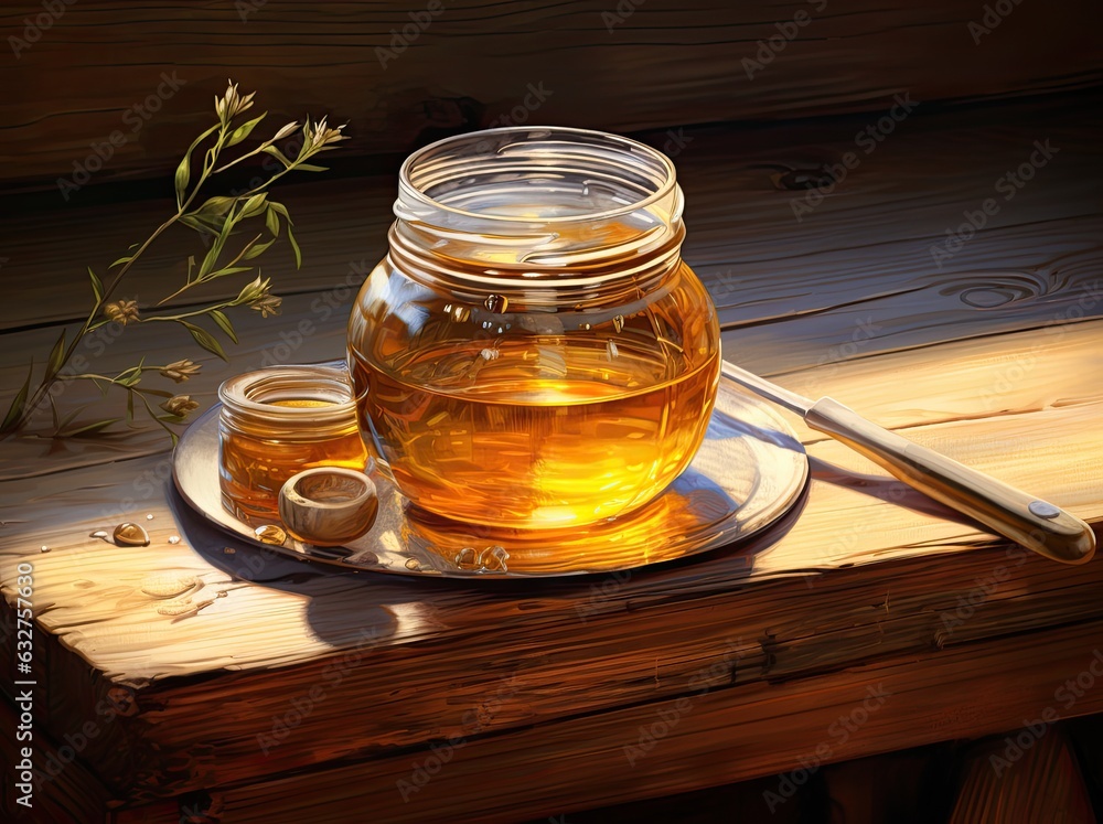 Jar with sweet honey