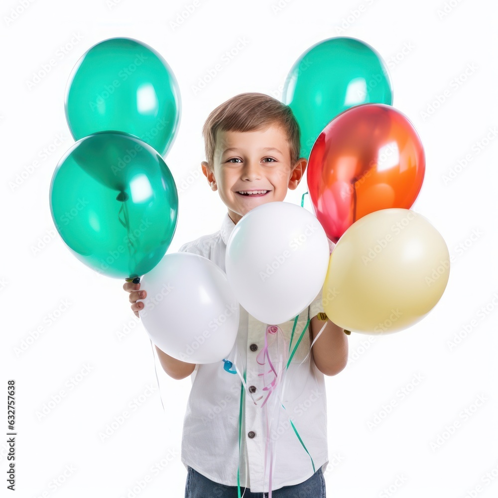 Birthday girl with balloons