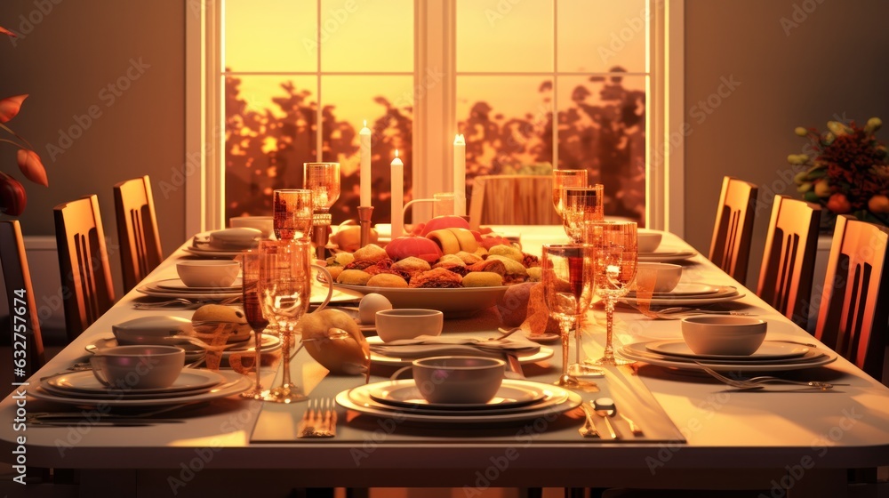 Thanksgiving dinner table background