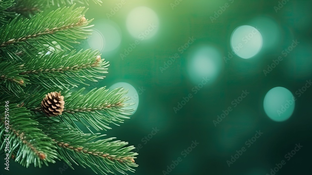 Christmas green background with fir branches