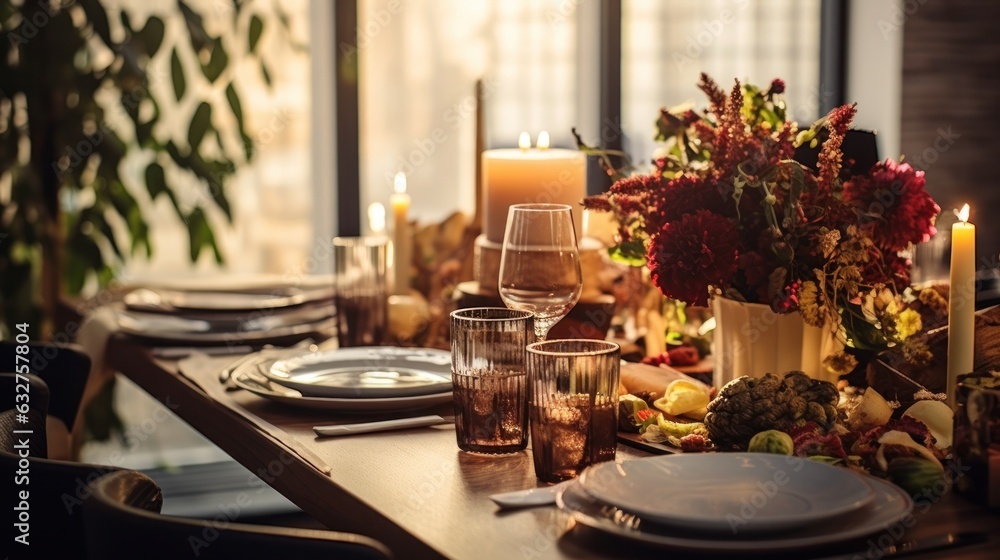 Thanksgiving dinner table background